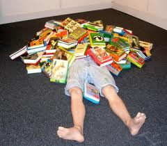How my book pile sometimes feels - overwhelming