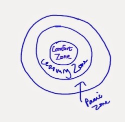 Comfort zone, learning zone, panic zone.