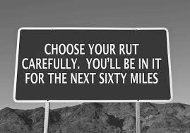 Raod sign: Choose your rut carefully. You'll be in it for the next sixty miles.